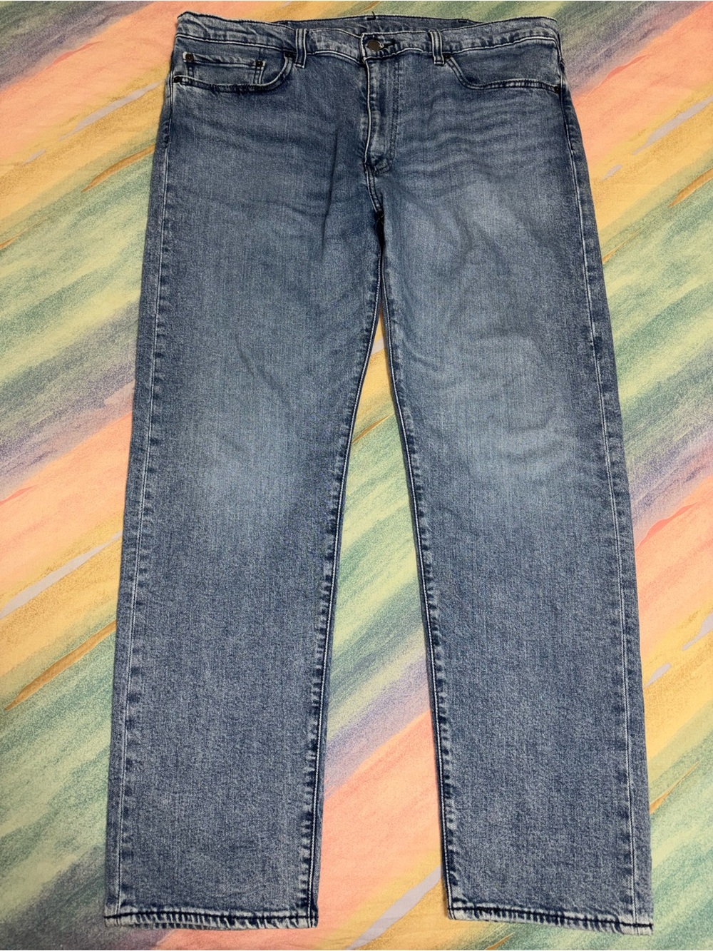 Levis 502 Premium Jeans Mens size blue Wash Stretch Denim size 38x32